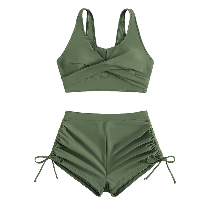 Dame Sporty Bikini med rynkede shorts Skovae