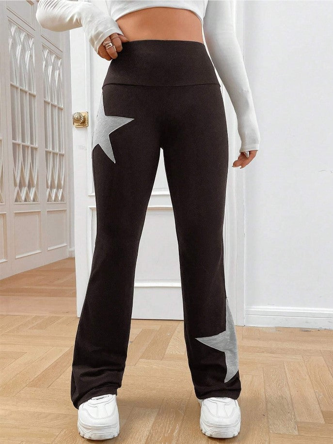 Dame lette Bootcut-Leggings med stjernemotiv Skovae