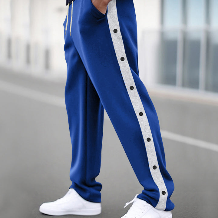 Herrer sporty joggingbukser med sidelommen trykknapper Stilla