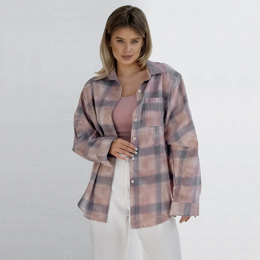 Dame Ternet Overshirt-Bluse i let bomuldsblanding med afslappet snit Stilla