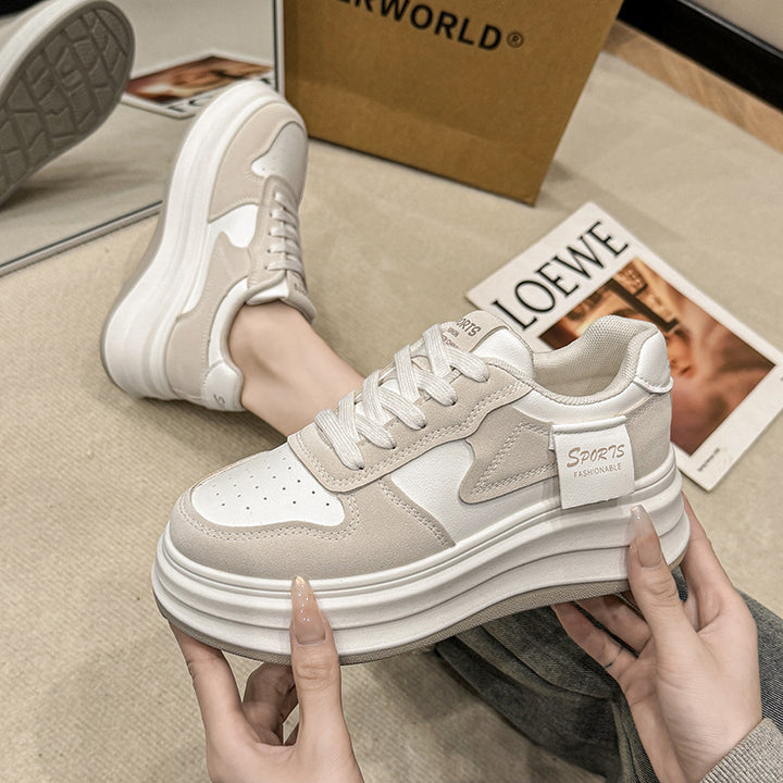 Dame Sporty Platform Sneakers med åndbart overfladestruktur og struktureret sål Stilla