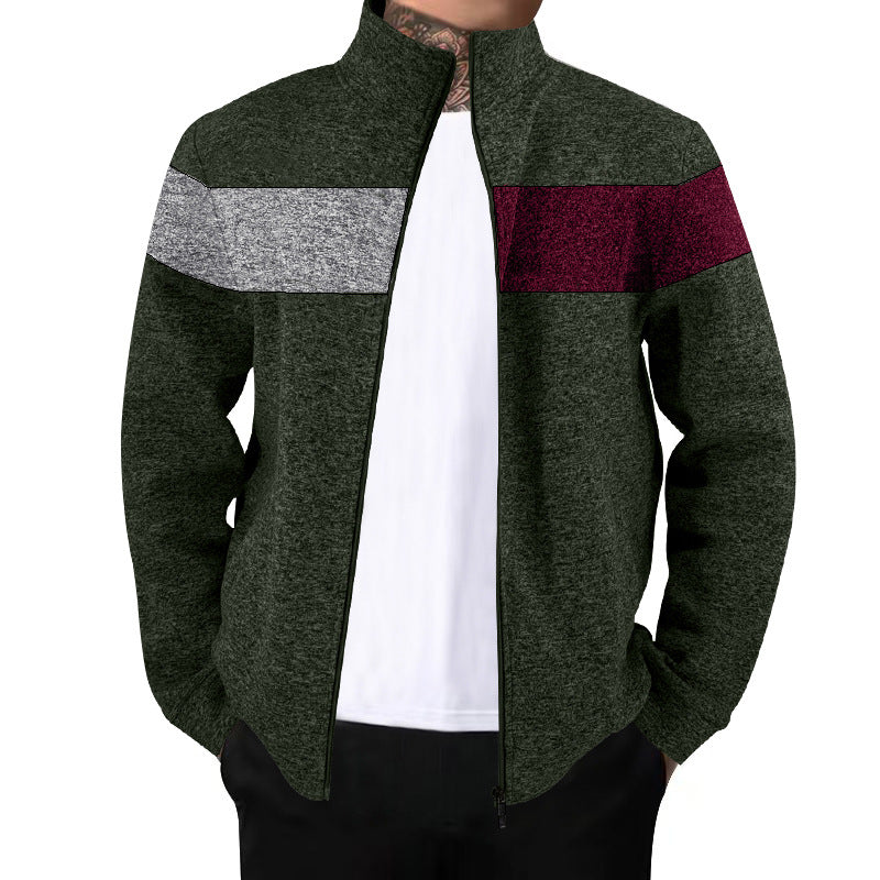 Herren sporty Zip-jakke med moderne farvekontakter og høj krave Stilla