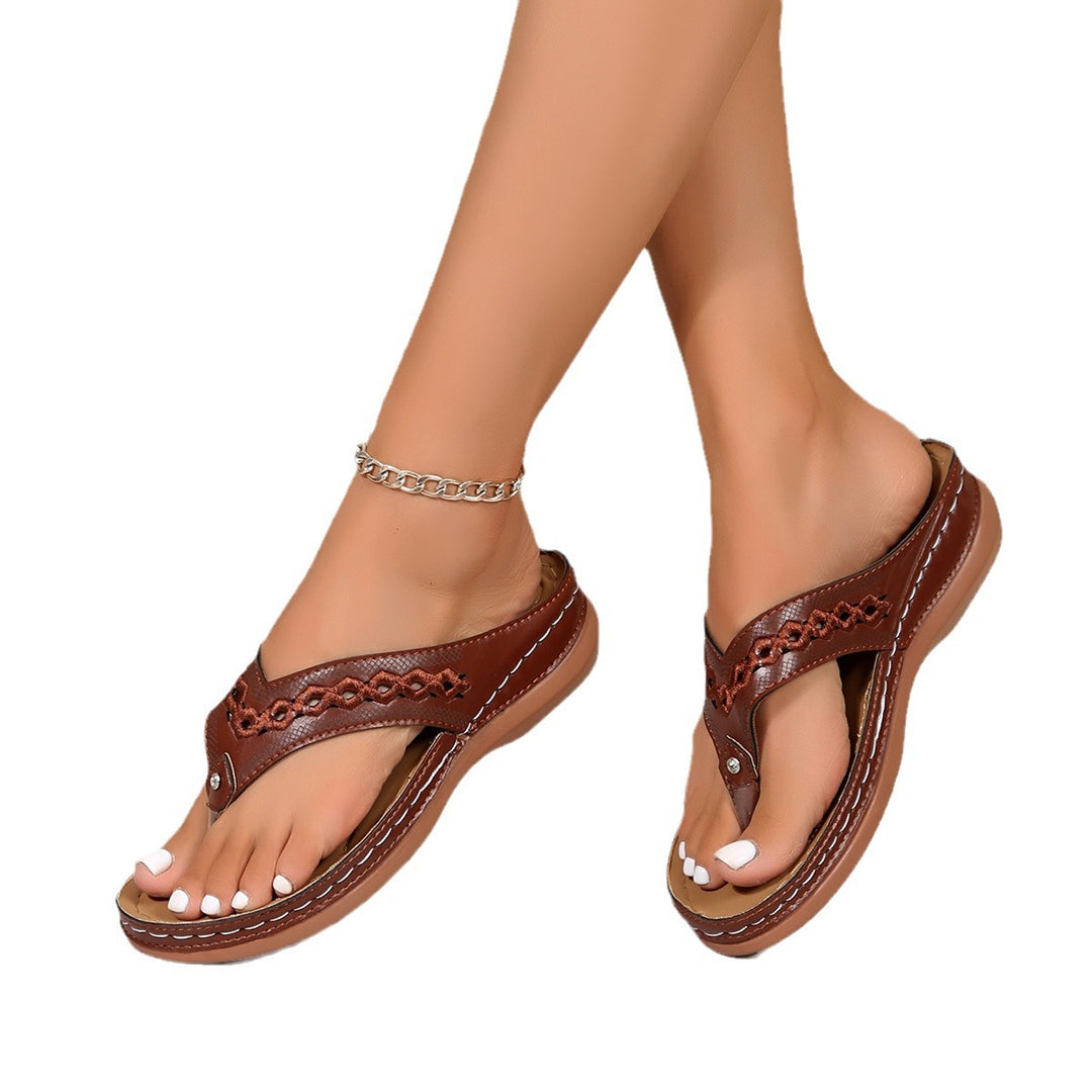 Dame behagelige toe-postsandal med ergonomisk fodseng-teknologi Stilla