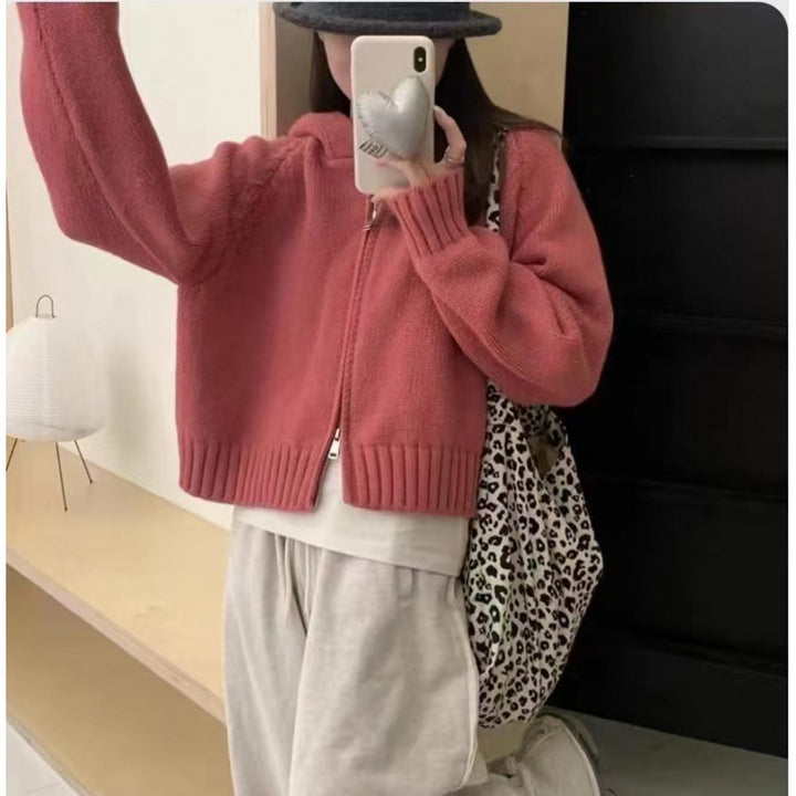Kvinders Snuggly Hoodie Cardigan med Lynlås og Store Lommer Stilla