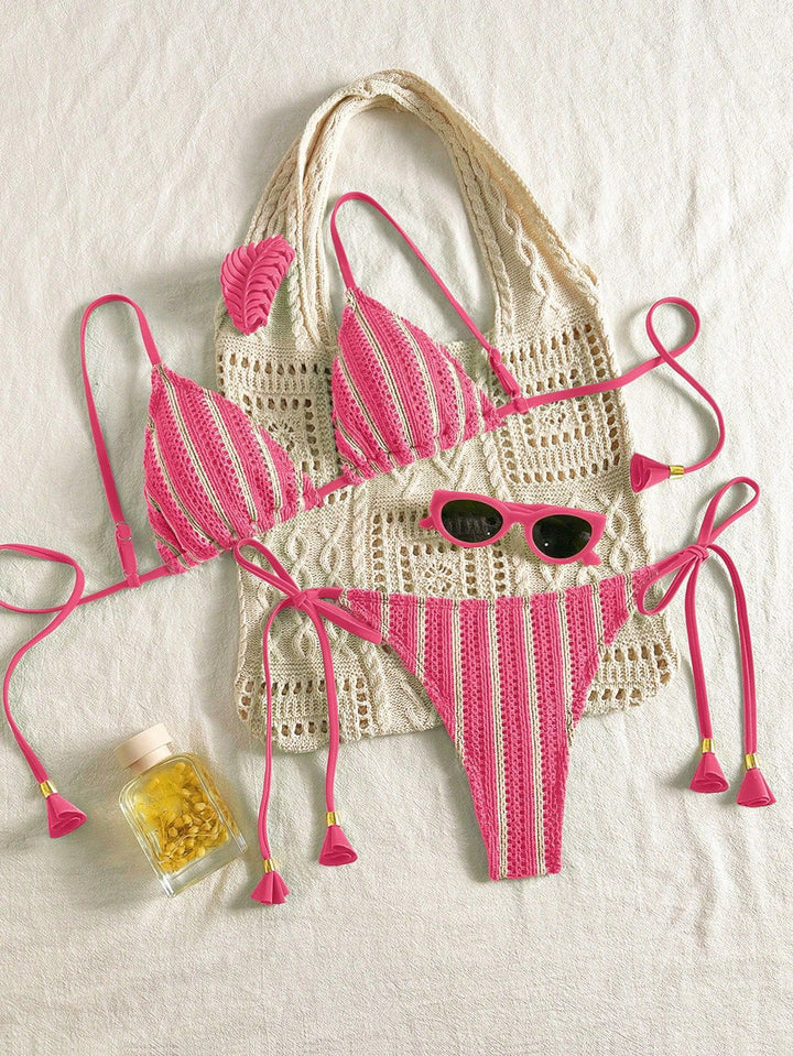 Dame Strappy Bikinisæt med justerbare stropper Skovae