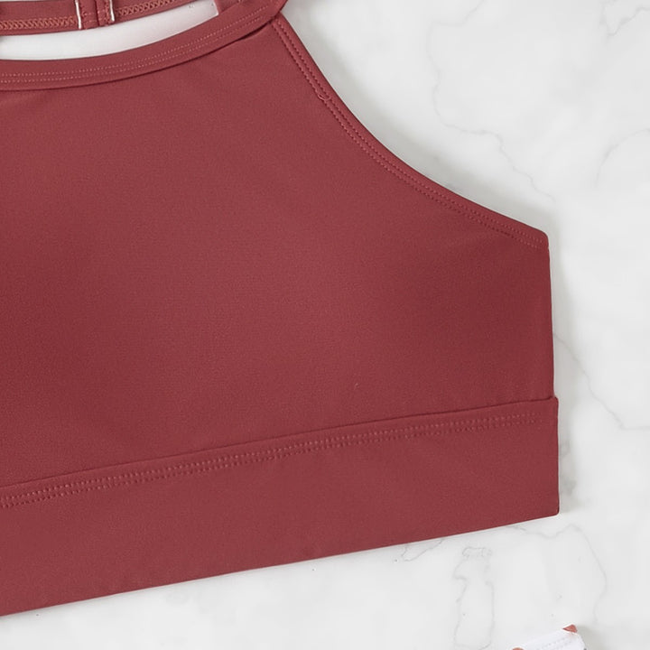 Dame Sport-Bikini-Sæt med højt skåret trusse og racerback-top Stilla