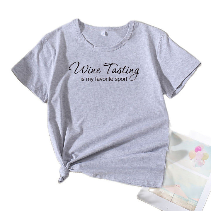 Dame Fritid Vin Nydelse T-shirt Stilla