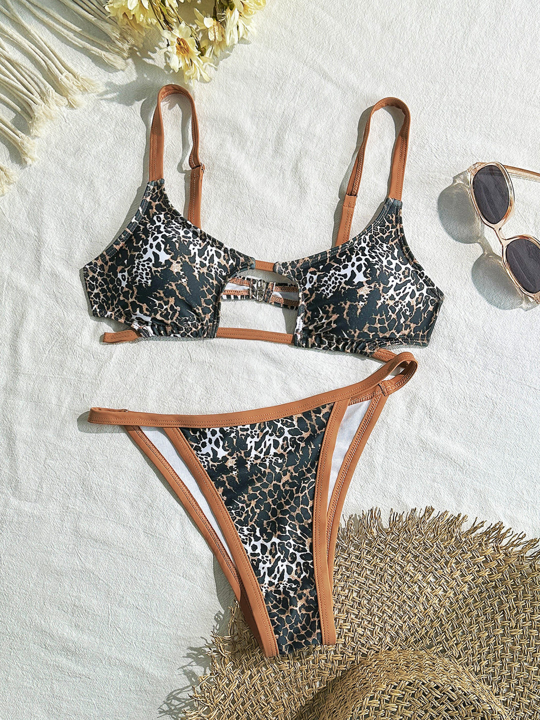 Femme Dyreprint Cut-Out Bikini Sæt Stilla