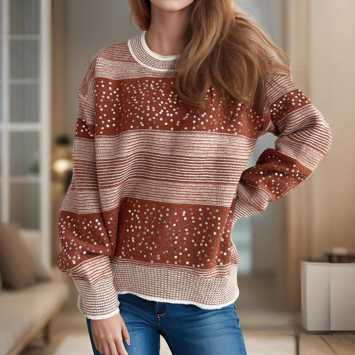 Dame mode sweatshirt med glitrende pailletten applikationer Stilla