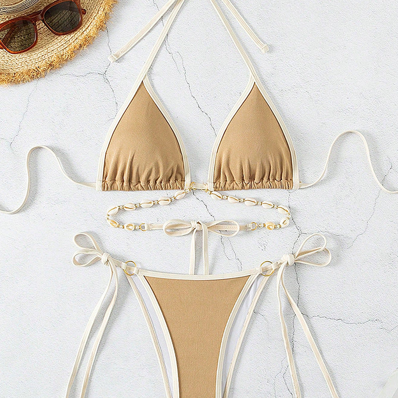 Dame Triangel-Bikini med justerbare stropper og fashionable accenter Stilla