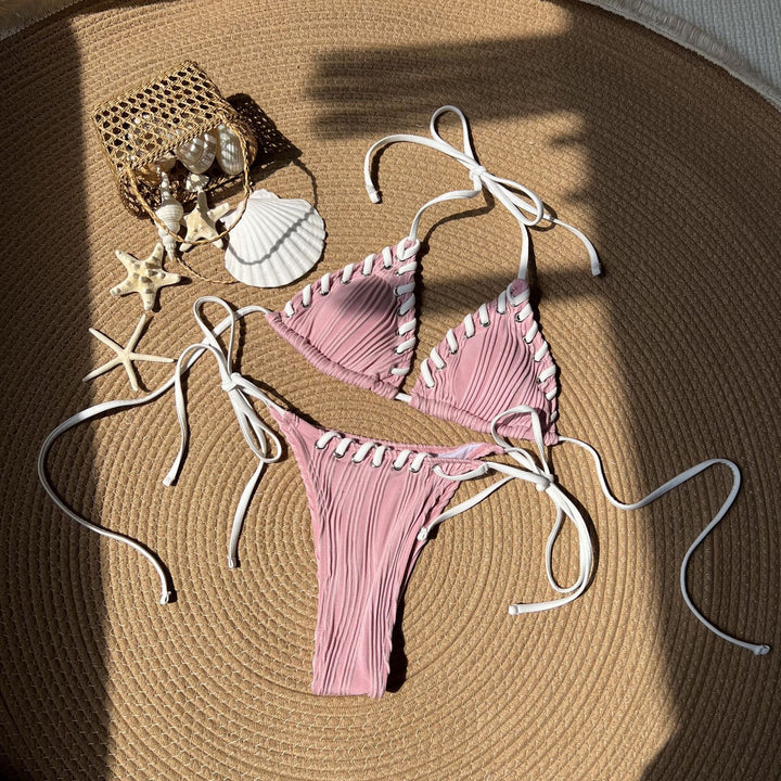 Dame Bikini-sæt med raffinerede ribdetaljer og innovative snøringer Stilla