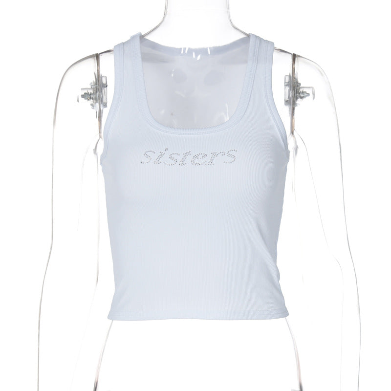 Dame Crop Top med glitrende design Stilla
