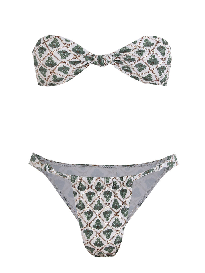 Dame Bikini-sæt med moderigtigt bandeau-overdel og høj skæring Stilla