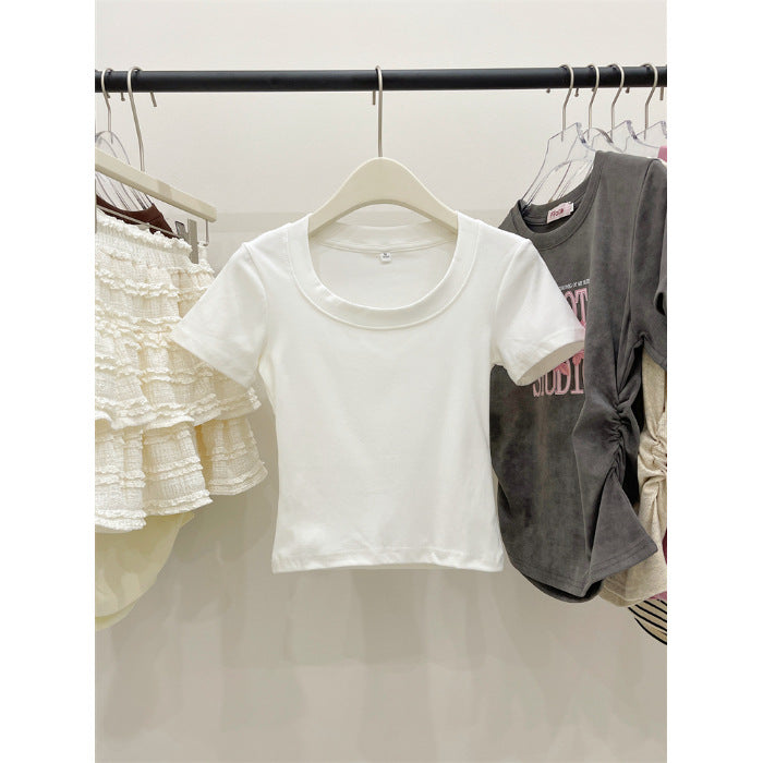 Femme Kortærmet Rundhalset Bomulds T-shirt Stilla