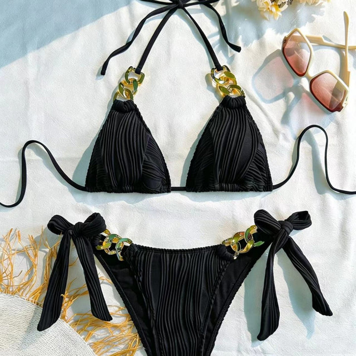 Dame Triangel-Bikini med elegant kæde-detalje Skovae