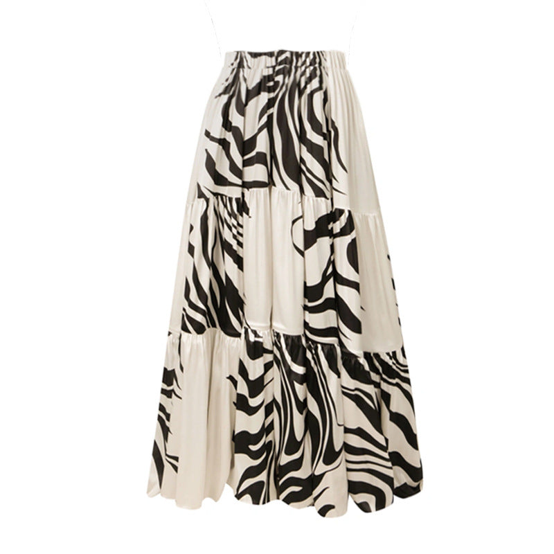 Dame ensartet badedragt med stilfuld zebra-design Skovae