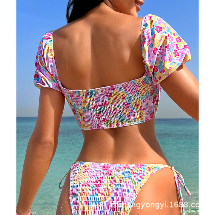 Dame Bikinisæt med flæseærmer og moderne cut-out Skovae