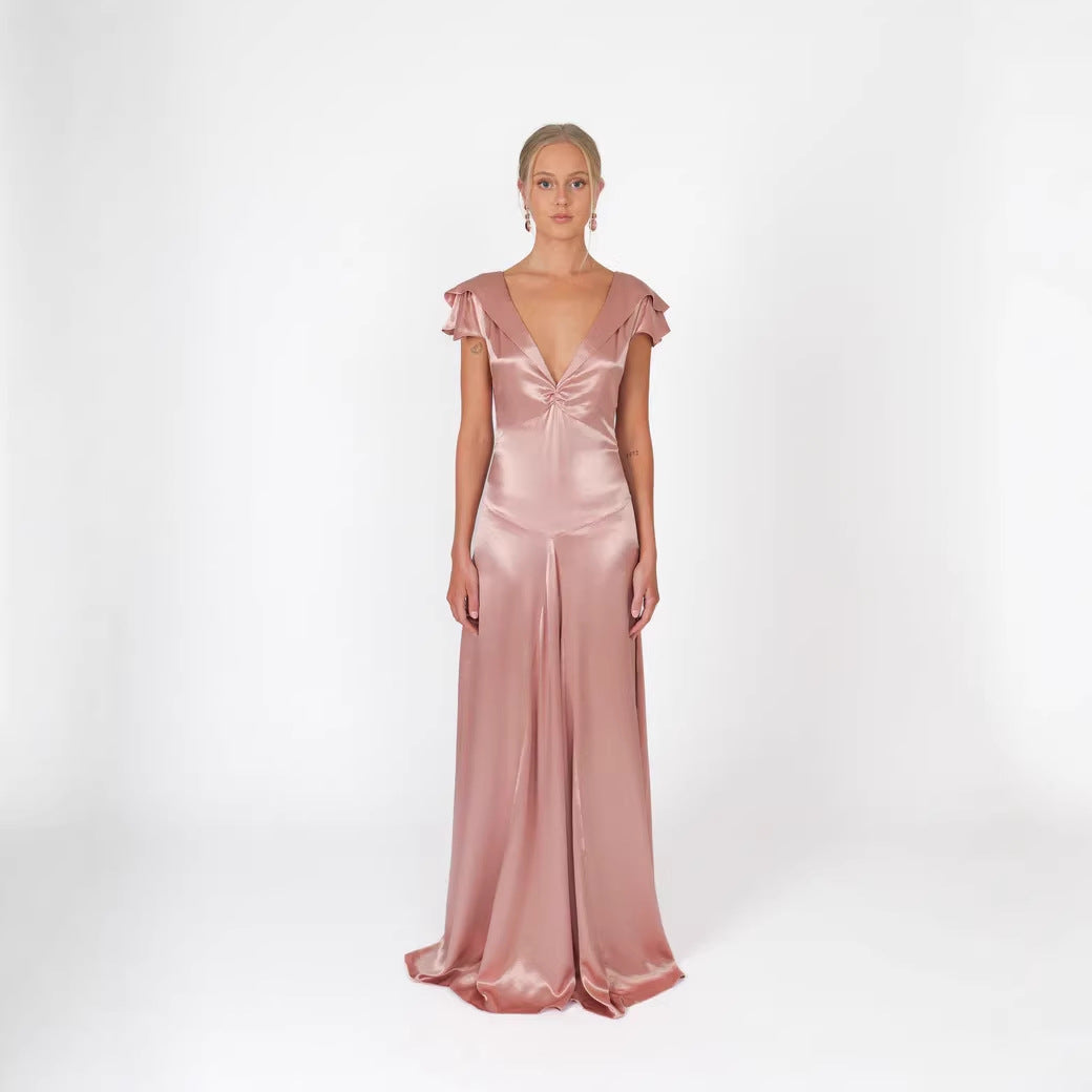Dame Elegant og flydende Satin- jumpsuit Skovae