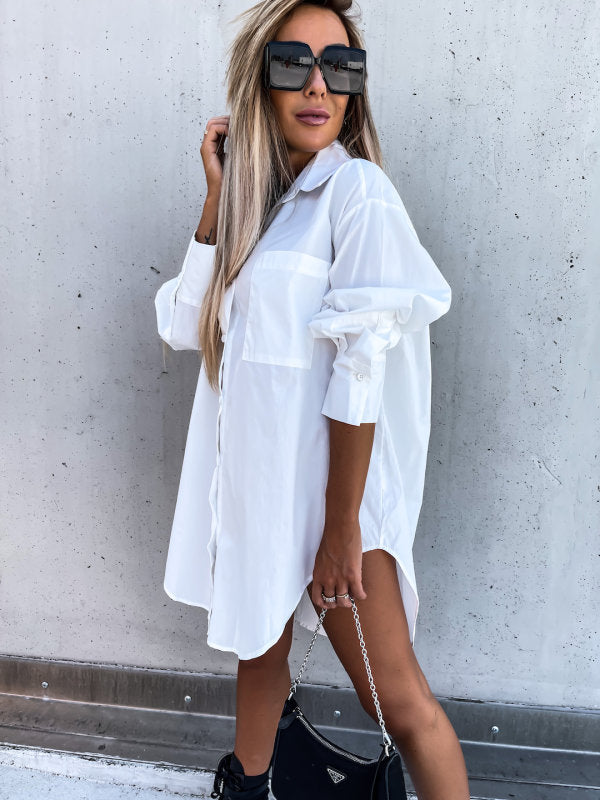 Dame trendy oversized skjorte med subtile detaljer Stilla