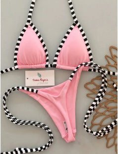 Dame triangel-bikini med frisk melonmønster Skovae