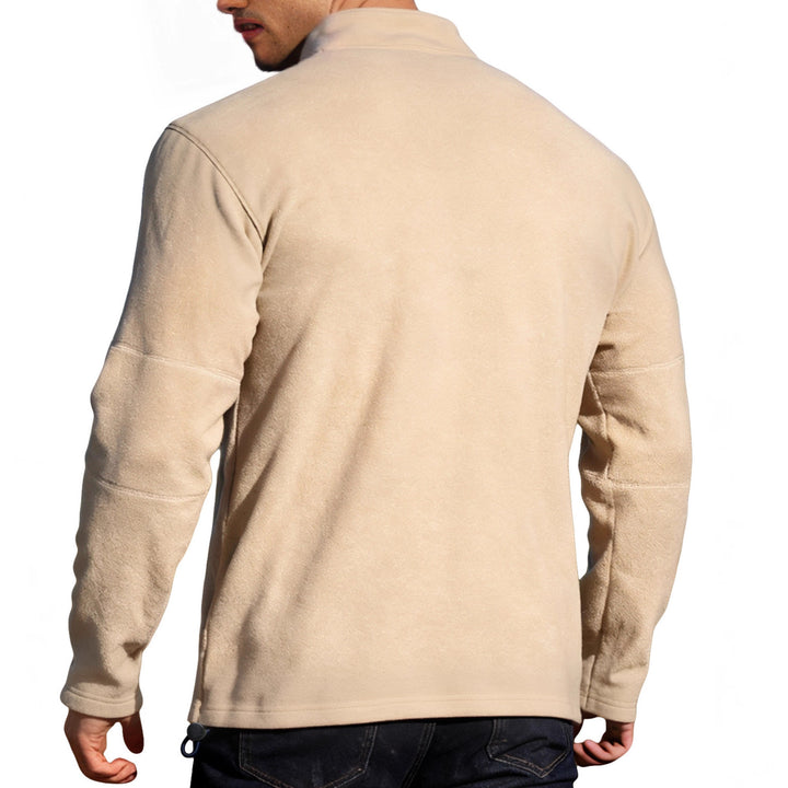 Herre nan lettere mikrofleece-performancepullover med kort lynlås raglanærmer og formsydde sømme Skovae