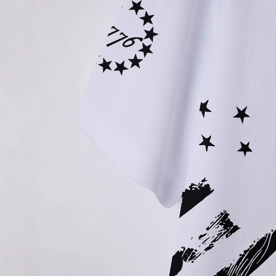 Herrer poloshirt med USA-motiv og moderne grafikdesign Stilla