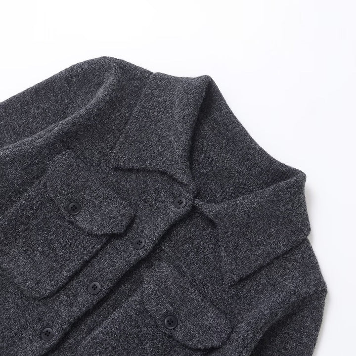 Femme Struktur Strik-Cardigan med dobbelt lomme-detalje Stilla