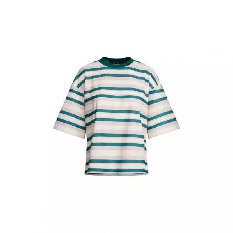 Dame Størrelser Stribet T-Shirt Stilla