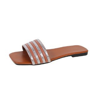 Dame Slip-On Sandaler med glitrende stribedesign Stilla