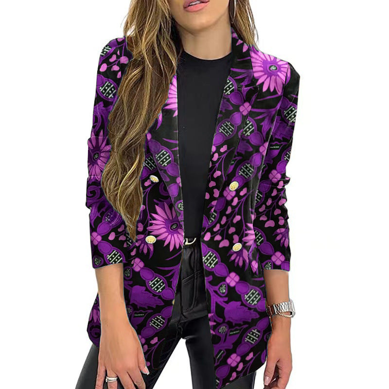Dame blazer med blomstermønster og elegant snit Stilla