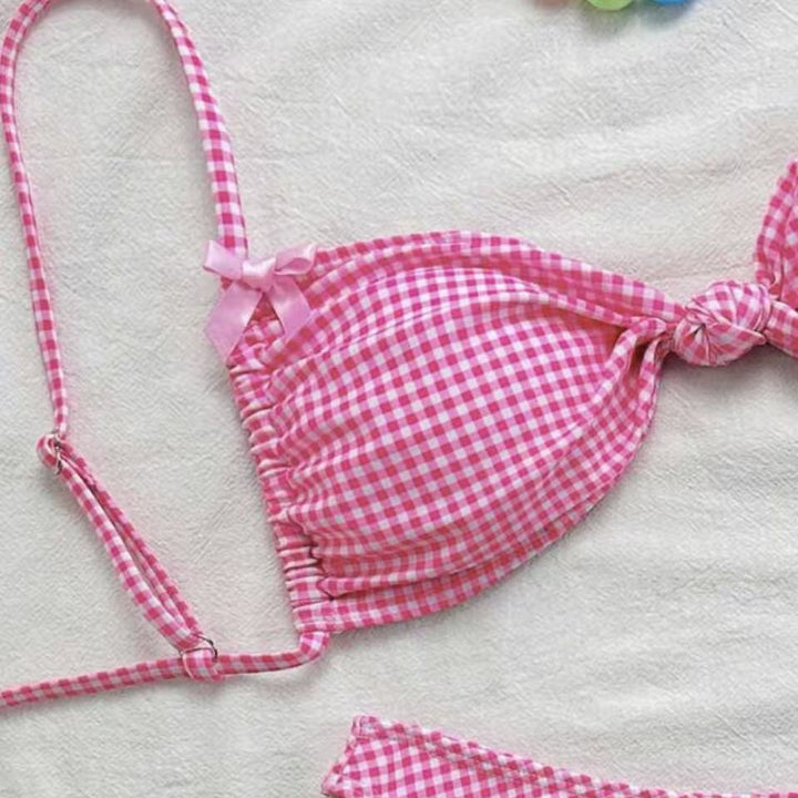 Dame bikini-sæt med flæse detaljer og justerbare stropper Skovae