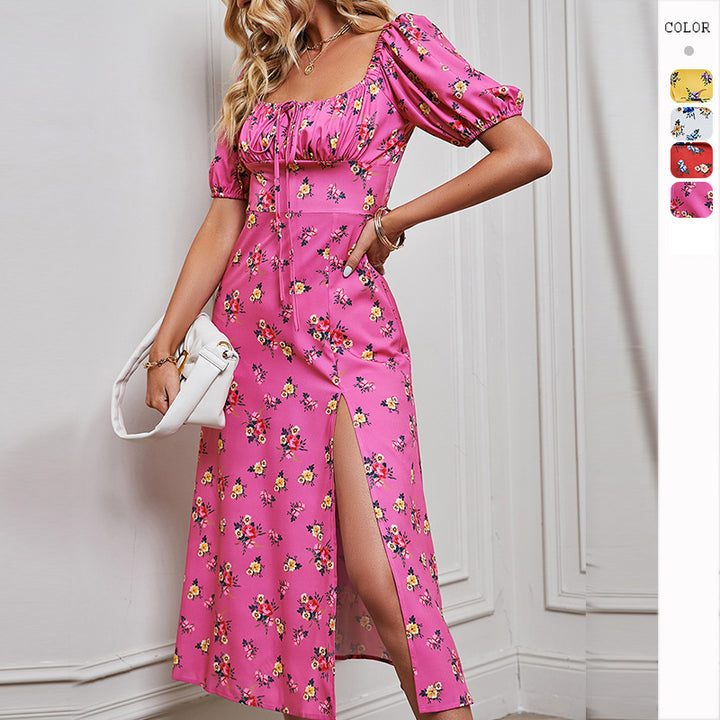 Kvinders blomsterprint midi kjole Stilla