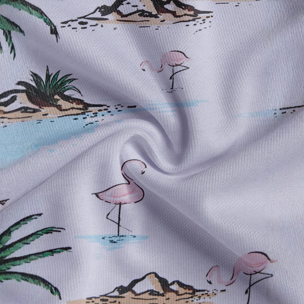 Herrer Poloshirt med kreativt tropisk motiv og åndbare egenskaber Stilla