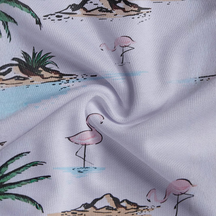 Herrer Poloshirt med kreativt tropisk motiv og åndbare egenskaber Stilla