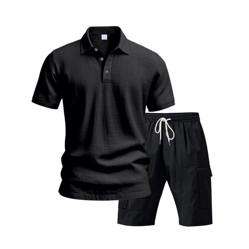 Herrer Polo- og Shorts-sæt i åndbart materiale med komfortabel pasform Stilla