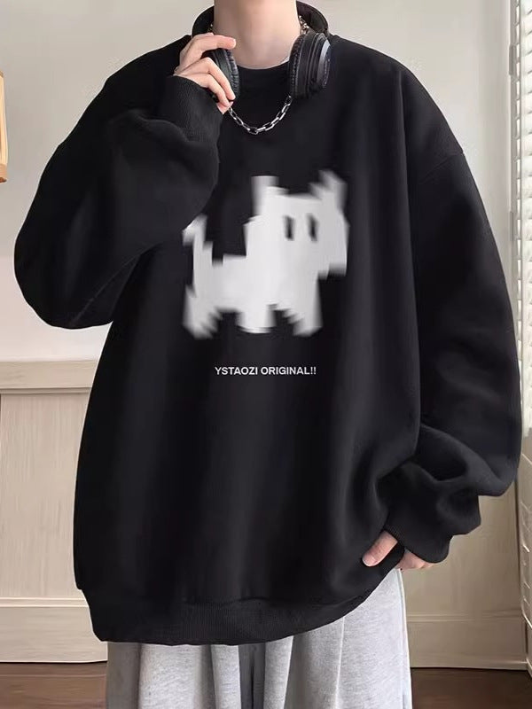 Herrer trendy oversized sweatshirt med unikt grafikdesign og behagelig pasform Stilla