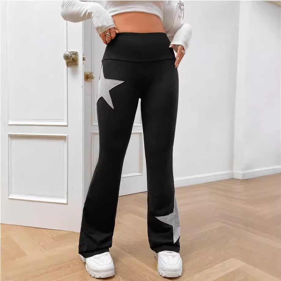 Dame lette Bootcut-Leggings med stjernemotiv Skovae