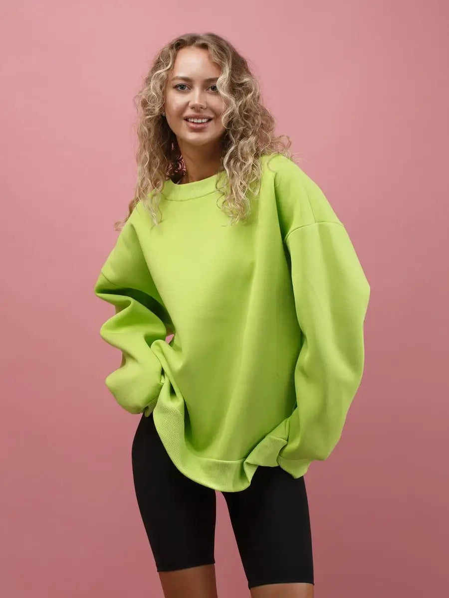 Kvinders afslappede sweatshirt med brede skuldre og blød foring Skovae