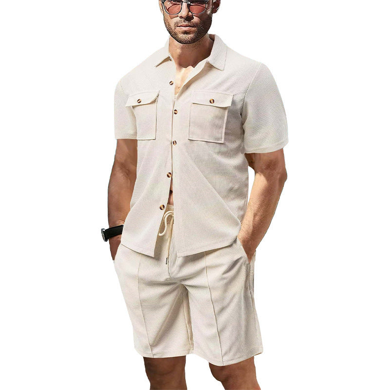 Herren kortærmet skjorte og afslappede shorts i moderne design Stilla