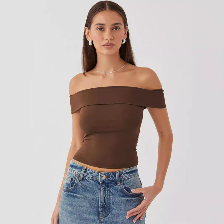 Damer Off-Shoulder Top med figursyet snit Stilla