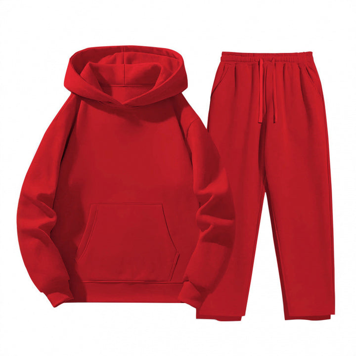 Kvinders Sweat Suit med Komfortabel Hættebluse og Praktiske Joggingbukser Skovae