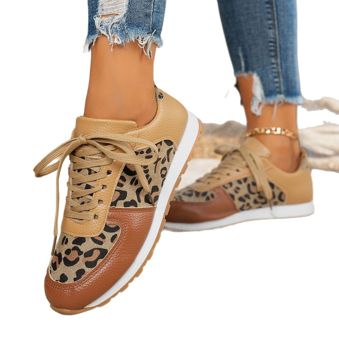 Dame sneakers med leopardmønster og åndbar sål Stilla