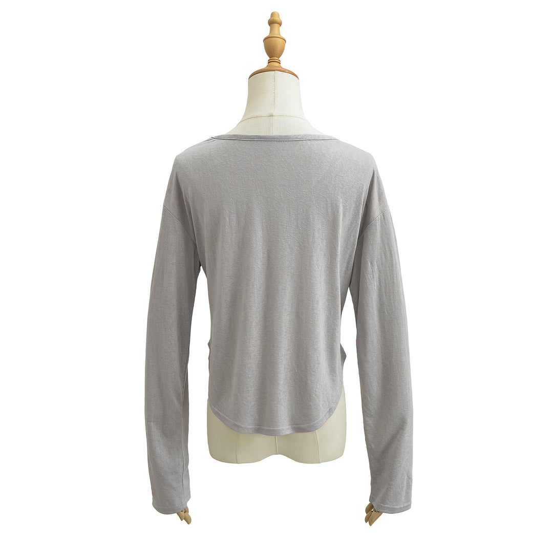 Dame langærmet T-shirt med smart rundhalsudskæring og løstsiddende pasform Stilla