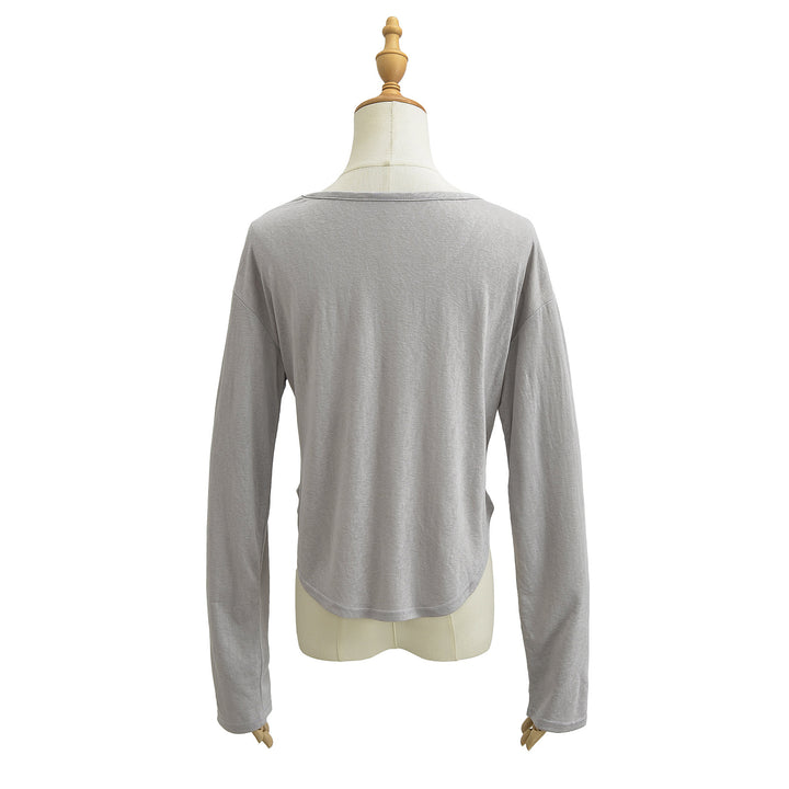 Dame langærmet T-shirt med smart rundhalsudskæring og løstsiddende pasform Stilla