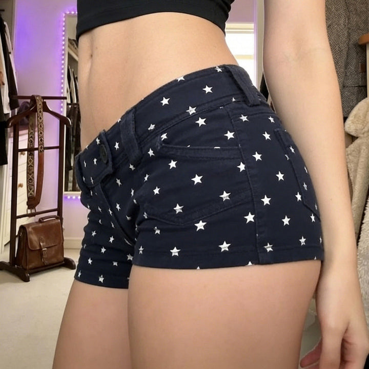 Damen Modische Shorts mit Sternenmuster und praktischem Schnitt Skovae