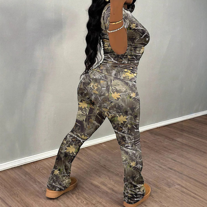 Dame Camouflage Tryk Lounge Sæt Stilla