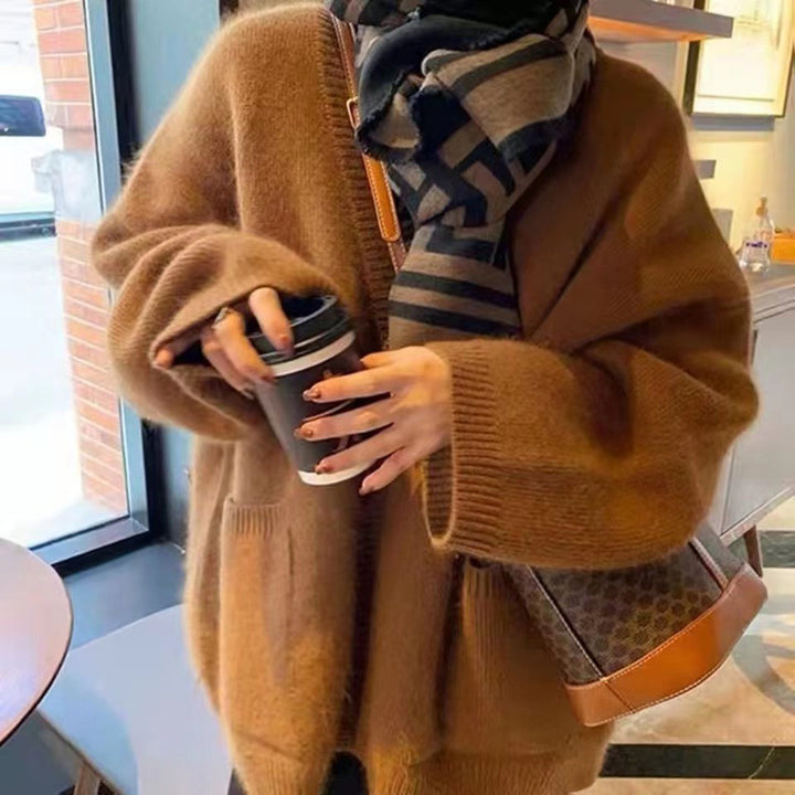 Femme Oversized Strikcardigan med forlommer Stilla