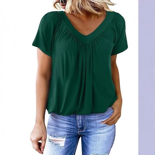 Dame Relaxed Fit V-Hals Bluse Stilla