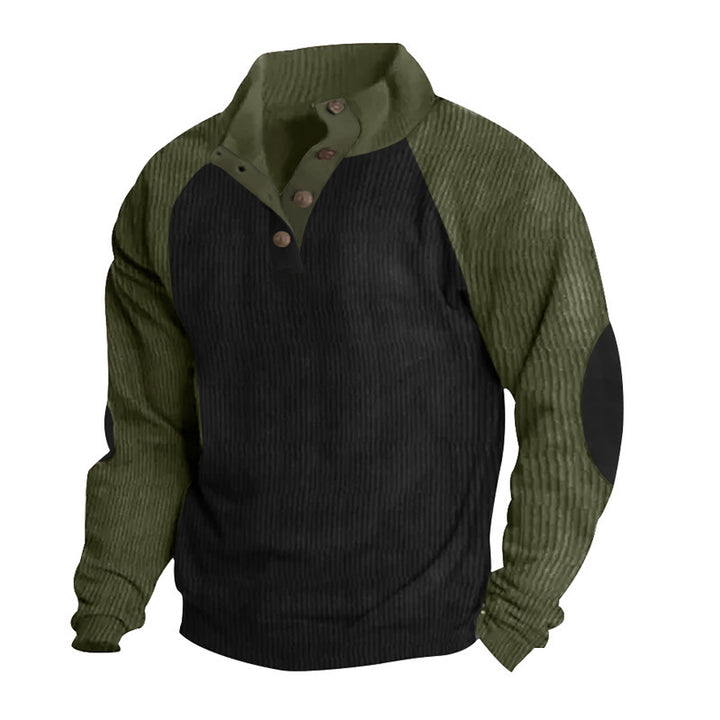 Herre casual sweater med fashionable krave og elastiske ærmer Stilla
