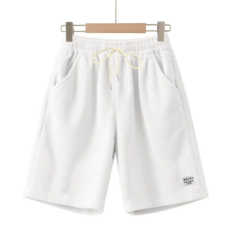 Herre nan knælange Lounge-shorts i ribbet struktur jersey med elastisk snor i taljen og påsyede lommer Skovae